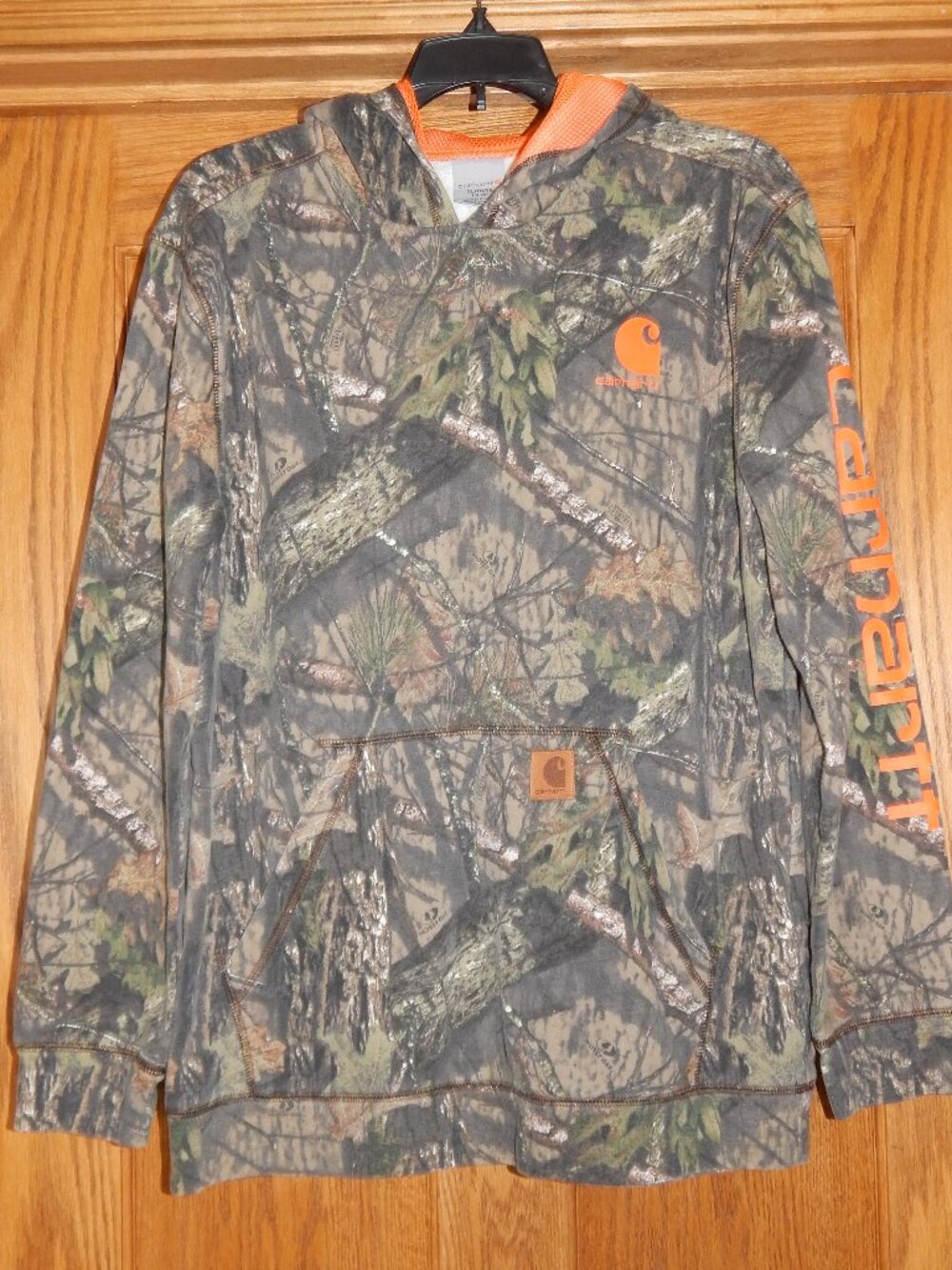 Boys Size XL 18/20 CARHARTT Mossy Oak Camo Camouflage Hoodie Hooded Sweatshirt